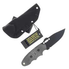 TOPS C.A.T. Black 1095 Linen Micarta Fixed Blade Knife