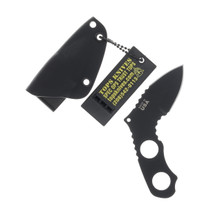 TOPS Devil's Elbow Fixed Blade Knife Black 1.75in Plain Spear Point TPDEV02