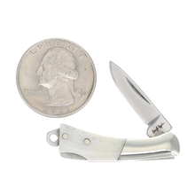 Rough Ryder Roughjacks White Smooth Bone Mini Lockback Gunstock Folding Knife RR2458