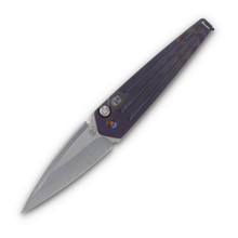 Medford Nosferatu OTS Knife Violet Flamed - 3.5in Tumbled Spear Point Plain Medford Nosferatu OTS Knife Violet Flamed - 3.5in Tumbled Spear Point Plain