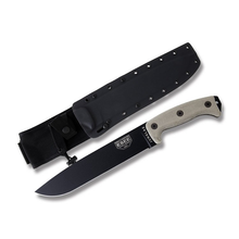 ESEE Junglas Fixed Blade Knife Black Drop Point Gray Micarta