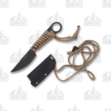 Condor Tool & Knife Kickback Tan 2.8in Plain Black Traction Drop Point CTK1802275