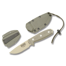 ESEE 3SM Fixed Blade Knife DT Tan Partially Serrated Modified Pommel OD Micarta
