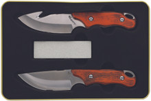 Uncle Henry 2 Piece Bowie/Skinner/Fire Starter Knife Set - Orange - Orange