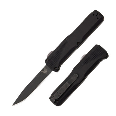 Benchmade 4600DLC Phaeton OTF Auto Knife Black 3.45in Drop Point