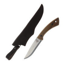 Carbon Steel Full Tang Bushcraft Knife Walnut Handle with Leather Sheath BSH1