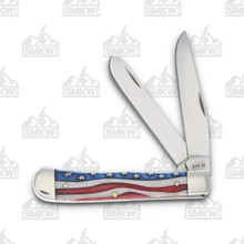 Case Star Spangled Natural Bone Trapper Folding Knife