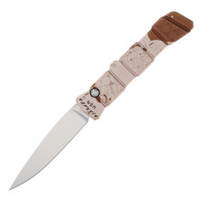 Piranha Auto 21 Out-the-Side Automatic Knife (Mirror Polished | Tan Camo Aluminum)