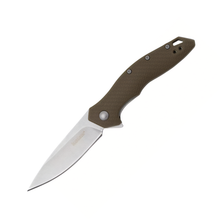 Kershaw Shoreline Folding Knife Olive 3in Plain Stonewash Drop Point