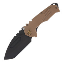 Medford Praetorian Scout Linerlock Folding Knife (PVD Tanto D2  Coyote G-10  Bronze Hardware)