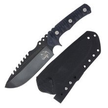 Wander Tactical Uro Saw Fixed Blade Knife (Raw Finish, Black Micarta)