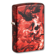 Zippo Lighters Spooky Skulls Matte Red ZP48772