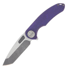 Curtiss Custom Knives F3 Large Spanto Folding Knife (Magnacut  Purple/ 2 Tone Titanium)