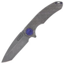 Curtiss Custom Knives F3 Large Framelock Folding Knife (Magnacut Spanto | Mill Blasted Blue)