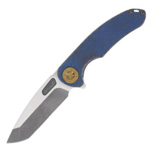 Curtiss Custom Knives F3 Large Flipper Folding Knife (Magnacut Spanto | Blue/Bronze)