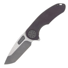 Curtiss Custom Knives F3 Medium Framelock Flipper Folding Knife (Magnacut Spanto  Root Beer/Bronze Titanium)