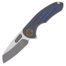 Curtiss Custom Knives F3 Medium Framelock Folding Knife (Magnacut Wharny  Two-Tone Blue/Bronze)