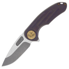 Curtiss Custom Knives F3 Flipper Framelock Folding Knife (Medium Slicer  Root Beer Bronze)