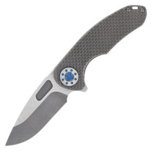 Curtiss Custom Knives F3 Medium Framelock Flipper Folding Knife (Magnacut Slicer  Milled Gray Titanium)