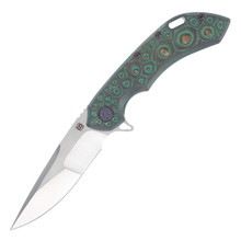 Olamic Wayfarer 247 Framelock Folding Knife (iSolo Special Edition  Hand Carved Differential Anodized)