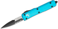 Microtech Ultratech Out-the-Front Automatic Knife (Partially Serrated DLC Bayonet | Turquoise)
