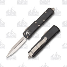 Microtech UTX-85 Out-The-Front Automatic Knife (D/E Stonewash | Black)