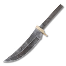 6.5in Upswept Skinner Damascus Blade Blank Hidden Tang BL109