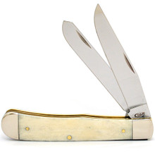 Case XX Trapper Folding Knife White Smooth Bone CA10676