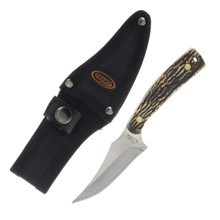 Rite Edge Knife Faux Stag Fixed Blade Skinner 3in Trailing Point Blade 211234SG