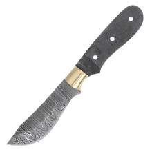 Damascus Mini Wide Belly Skinner Blade Blank BL156D - Smoky