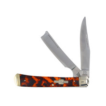 Rough Ryder Red Jigged Bone Razor Trapper Folding Knife