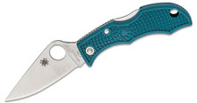 Spyderco Ladybug 3 Folding Knife Blue 1.9 Inch Plain Satin Clip Point