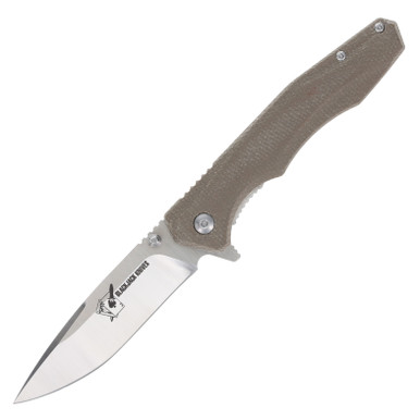 Blackjack Knives BCB156 Linerlock Folding Knife (Tan G-10 