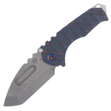 Medford Praetorian T Framelock Folding Knife (Tumbled Tanto | Anodized Lightning Handles | Flamed Hardware)