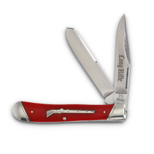 Rough Ryder Long Rifle Trapper Folding Knife Red Smooth Bone RR2616