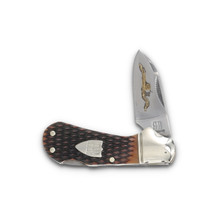 Rough Ryder Amber Jigged Bone One Armed Razor Lockback Folding