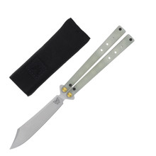 Benchmade 99 Necron Balisong 4.5in Plain Jade G 10 Gold TiCN BM99 Benchmade 99 Necron Balisong 4.5in Plain Jade G 10 Gold TiCN BM99