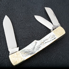 Coutel Custom 3 Blade Pearl Folding Knife