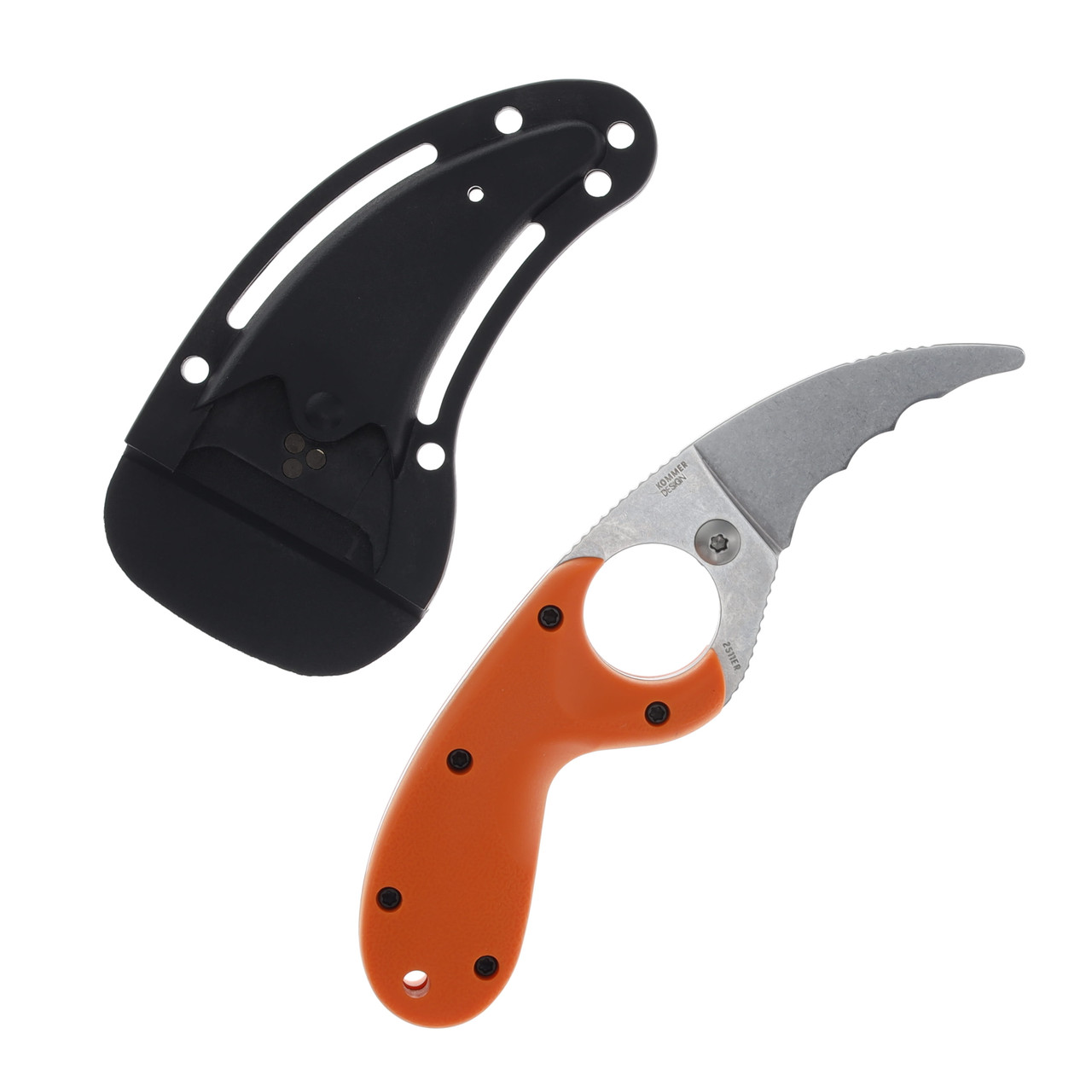 CRKT Bear Claw Fixed Blade River Knife Stonewash/Orange CR2511ER