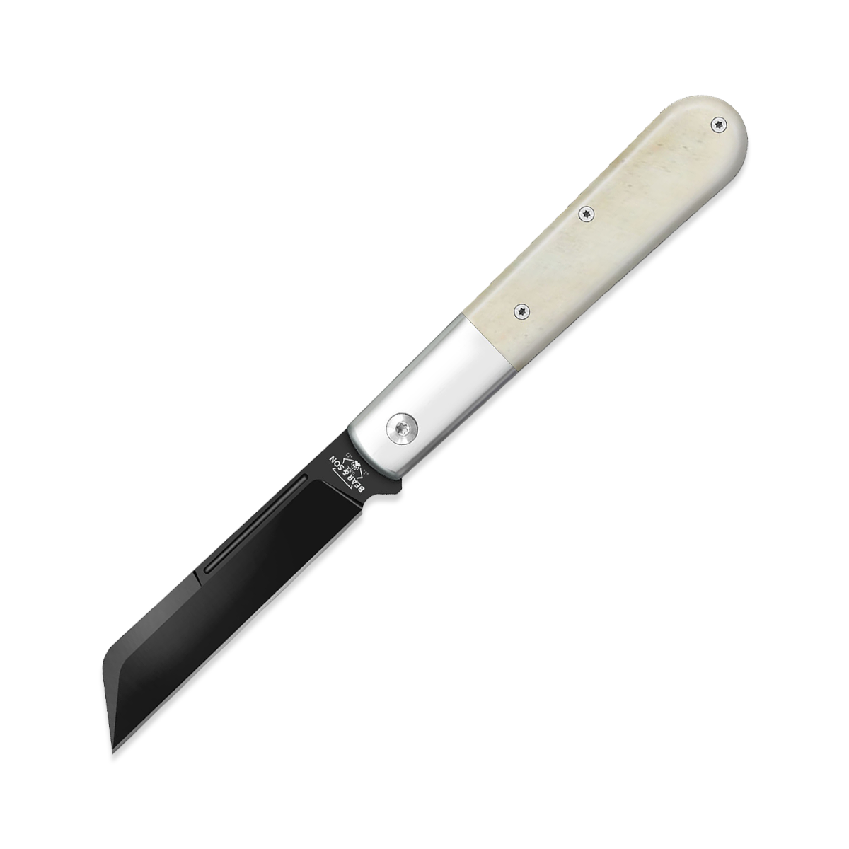 Bear & Son Modern Large Barlow Folding Knife White Smooth Bone