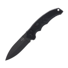 Boker Plus Intention II OTS Automatic Black - 3.35in Dagger Stonewashed S/E Plain AUBK01BO796