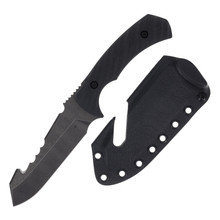 Toor Egress Carbon Fixed Blade Knife 4.87 Inch Plain Guthook