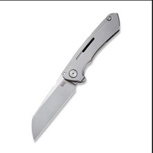 WE Knife Co Mini Buster Gray 3.43 Inch Plain Bead Blasted Wharncliffe 2003A