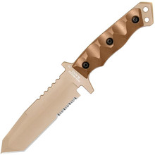 HalfBreed Compact Field Knife Tanto Fixed Blade Knife Stonewash
