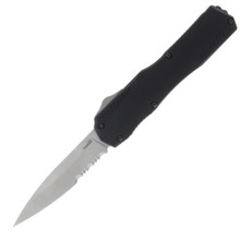 Kershaw Livewire OTF Auto Knife Black - 3.3in Stonewashed Spear Point S/E Combo Blade P/S
