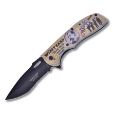 Legends of the West Folding Knife Wyatt Earp 3.62in PS Black Drop Point