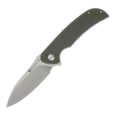 Sencut Borzam OD Green Folding Knife 3.46in Satin Drop Point Blade S23077-1