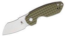 Kizer October Mini Green Folding Knife 2.54in Stonewash Sheepsfoot