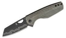 Kizer Sparrow Black Micarta Folding Knife 2.99in Sheepsfoot Blade