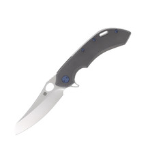Olamic Wayfarer 247 Folding Knife Satin Mouflon Dark Blast Titanium/Matte Blue
